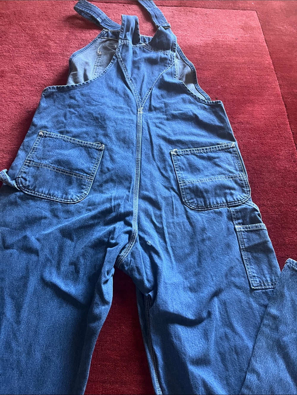 Carhartt Vintage 90s Blue Cotton Denim Bib Overalls  Made In USA - Picture 7 of 9
